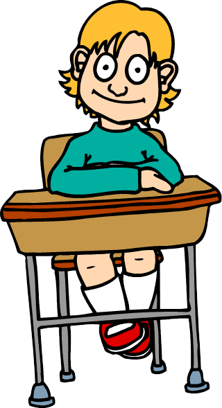 Art Clip Student Work At Desk - Student In Desk Clipart (320x589), Png Download