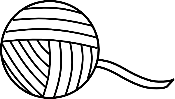 Clipart Royalty Free Knitting Coloring Pages Ball Of - Ball Of Yarn Clipart (600x342), Png Download