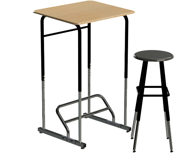 Standing-desk - Standing Desk School (640x535), Png Download