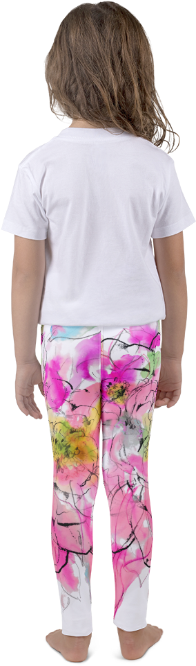 Watercolor Peony Kid's Leggings - Leggings (1000x1000), Png Download
