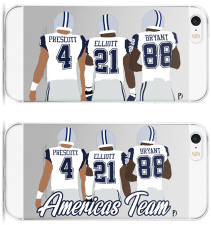 Cowboys Qb Dak Prescott, Rb Ezekiel Elliott, Wr Dez - Basketball Player (498x498), Png Download