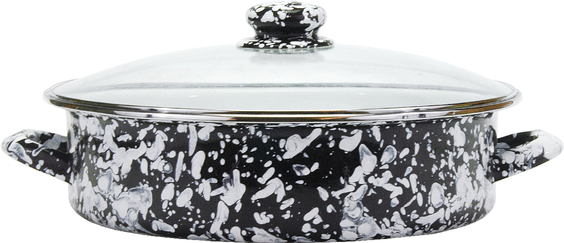 Bl80 Black Swirl Large Saute Pan - Golden Rabbit Bl80 Black Swirl Large Saute Pan (1200x1200), Png Download
