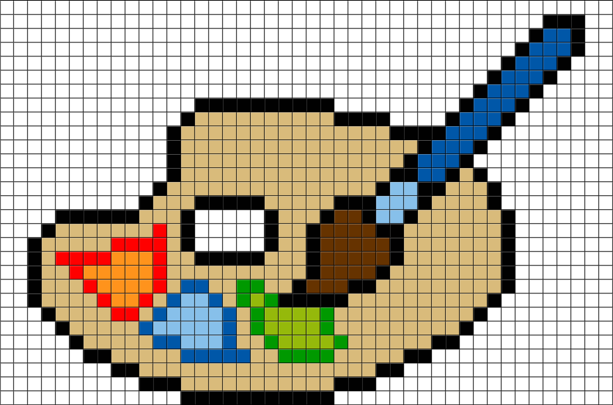 Paint Brush Cross Stitch (880x581), Png Download