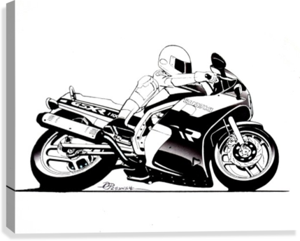 B Suzuki Gsxr Sketch Canvas Print - Canvas Print (429x344), Png Download