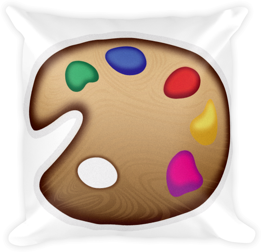 Emoji Pillow - Artist Palette - Emoji (1000x1000), Png Download