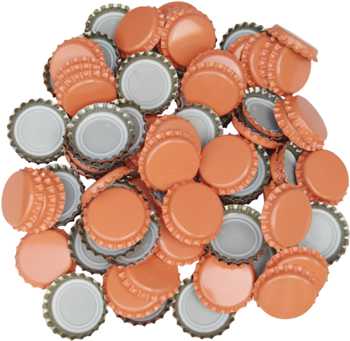 250 Crown Bottle Caps - 100 X Crown Caps - Orange - Home Brew (550x550), Png Download