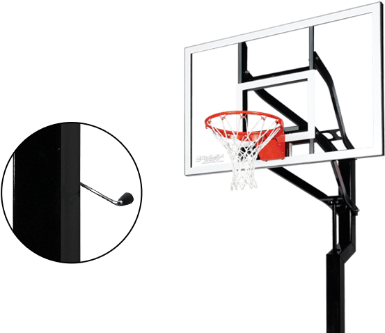 All-american Goalsetter Signature Series - Goalsetter All American 60" Glass In-ground Basketball (790x500), Png Download