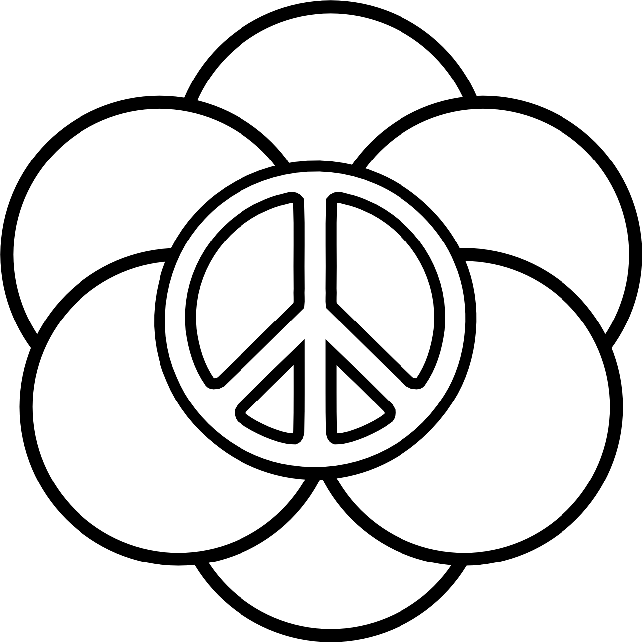 Coloring Pictures Of Peace Signs - Peace Flower Coloring Pages (555x555), Png Download