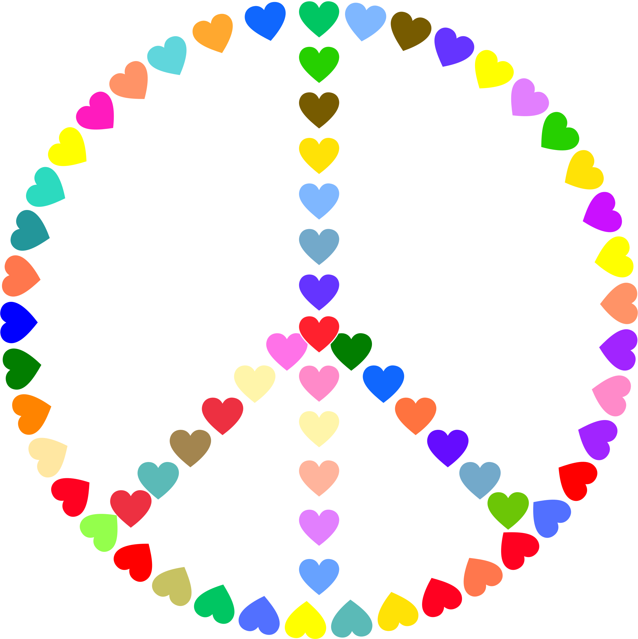 Peace Symbol Clipart Baby - Love And Peace Signs (2204x2206), Png Download