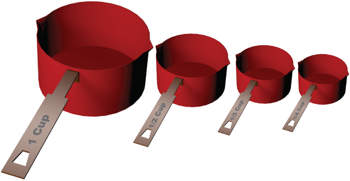 Math Clip Art Collection Of Measuring Cups - Clip Art Measuring Cups (711x368), Png Download