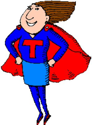 Funny Teacher Clip Art 9th Grade Math Teacher 97ajtg - Teacher In A Cape (320x400), Png Download
