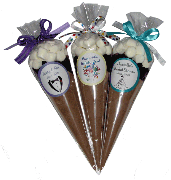 Hot Cocoa Favors - Bridal Shower Hot Chocolate Favours (600x622), Png Download