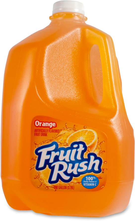 Fruit Rush Orange - Fruit Rush Fruit Drink, Pink Lemon - 1 Gl (3.78 Lt) (547x900), Png Download