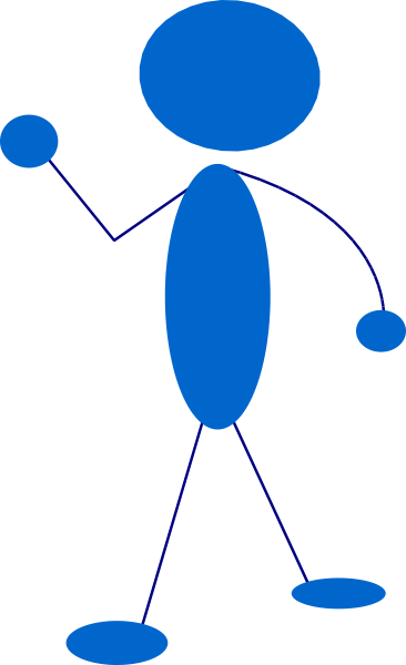 Waving Blue Stick Man Svg Clip Arts 366 X 600 Px (366x600), Png Download