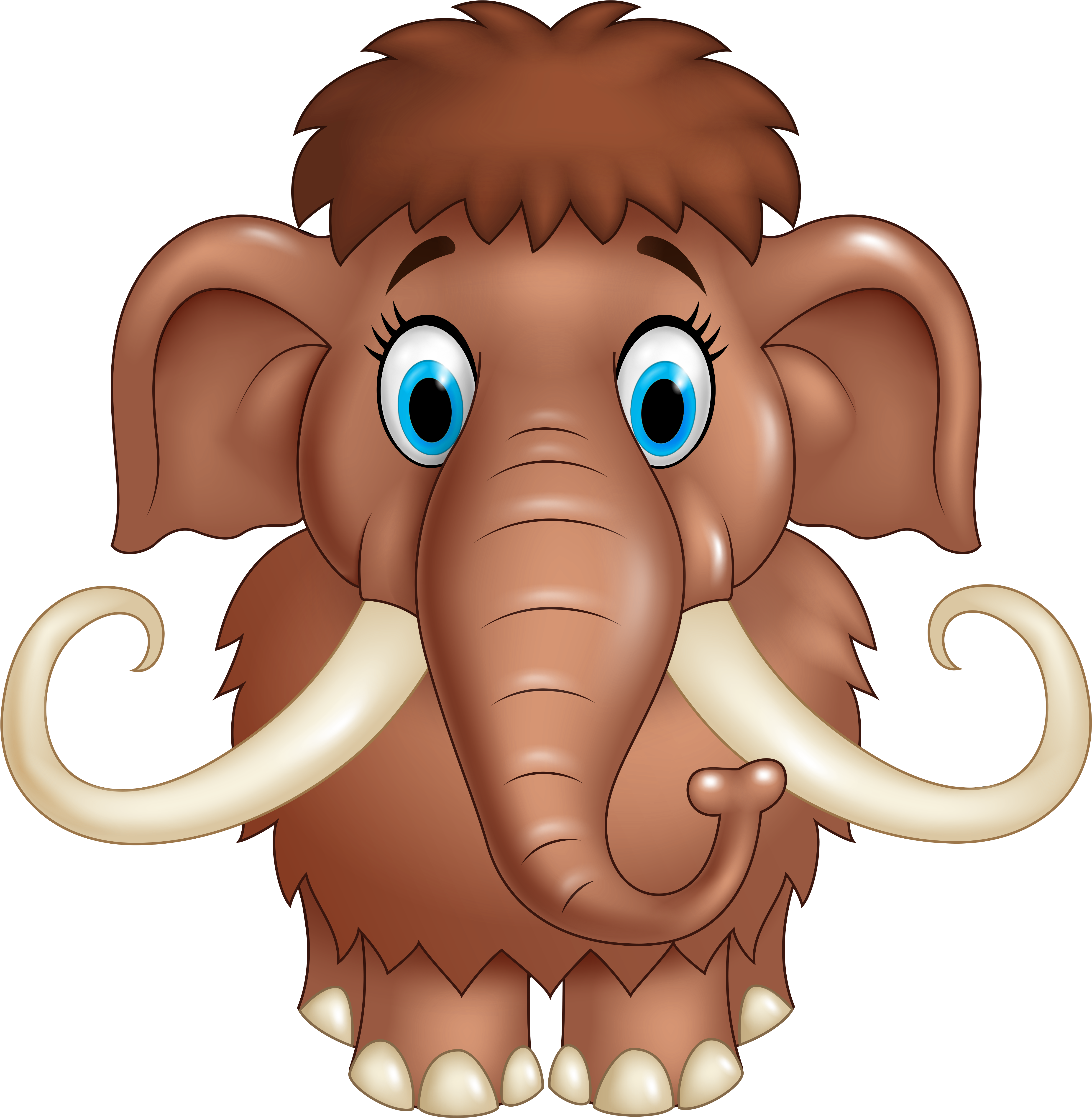 Animals Cartoon Png Vector Freeuse Download - Cartoon Woolly Mammoth (4940x5100), Png Download