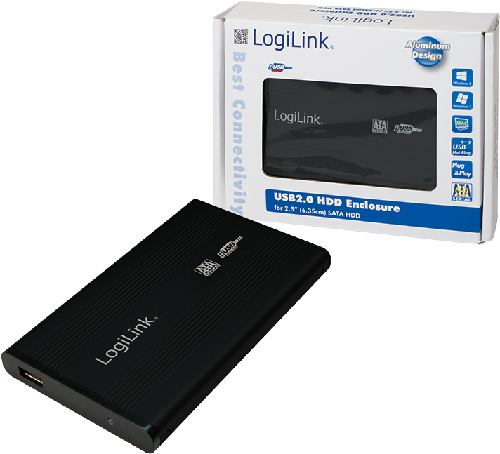 Close - Logilink Usb 2.0 Hdd Enclosure (800x800), Png Download