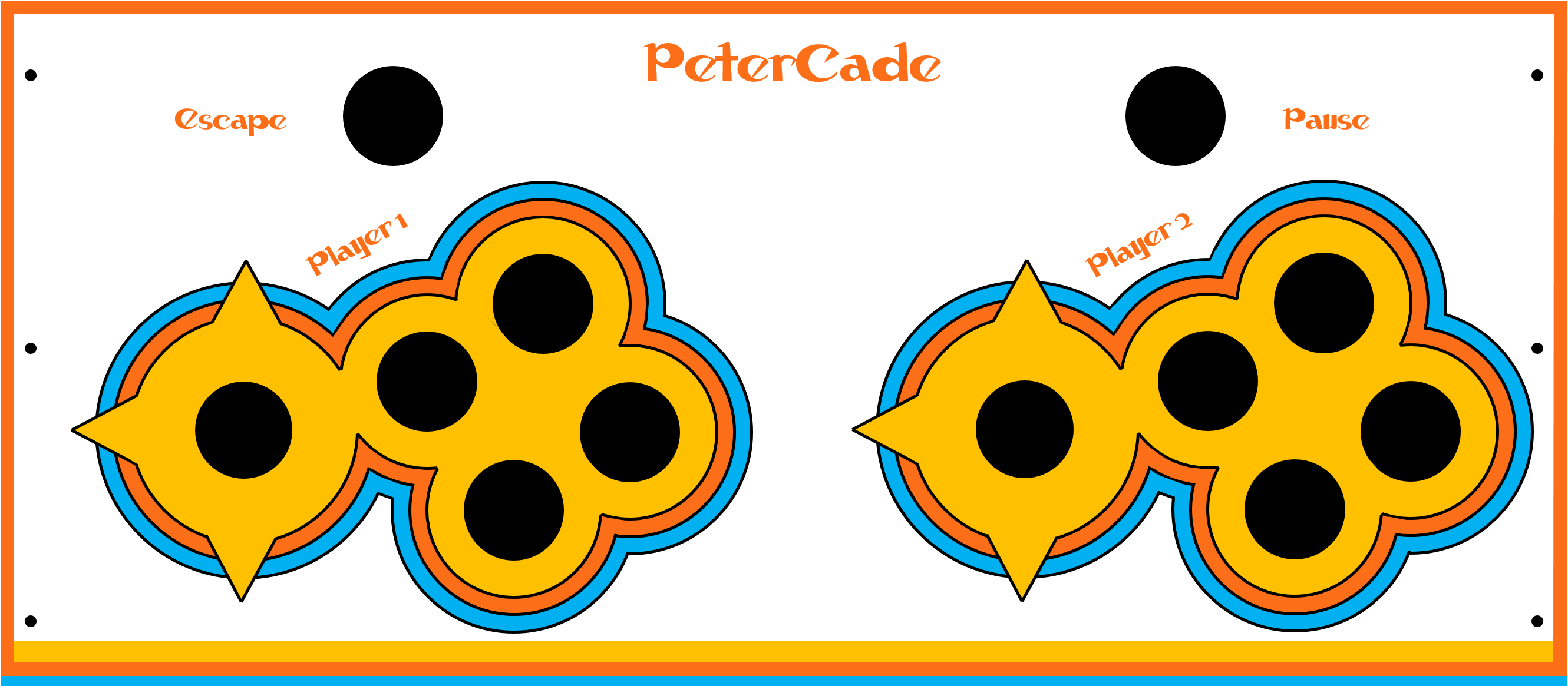 Here Is A Png Of The Control Panel And A Pdf Of The - Artwork Panel Arcade (2667x1164), Png Download