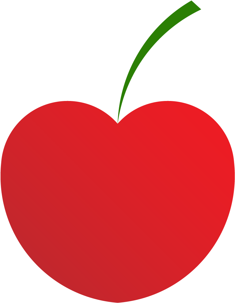 Cherry Heart - Cute Apple With Face Clipart (1000x1000), Png Download