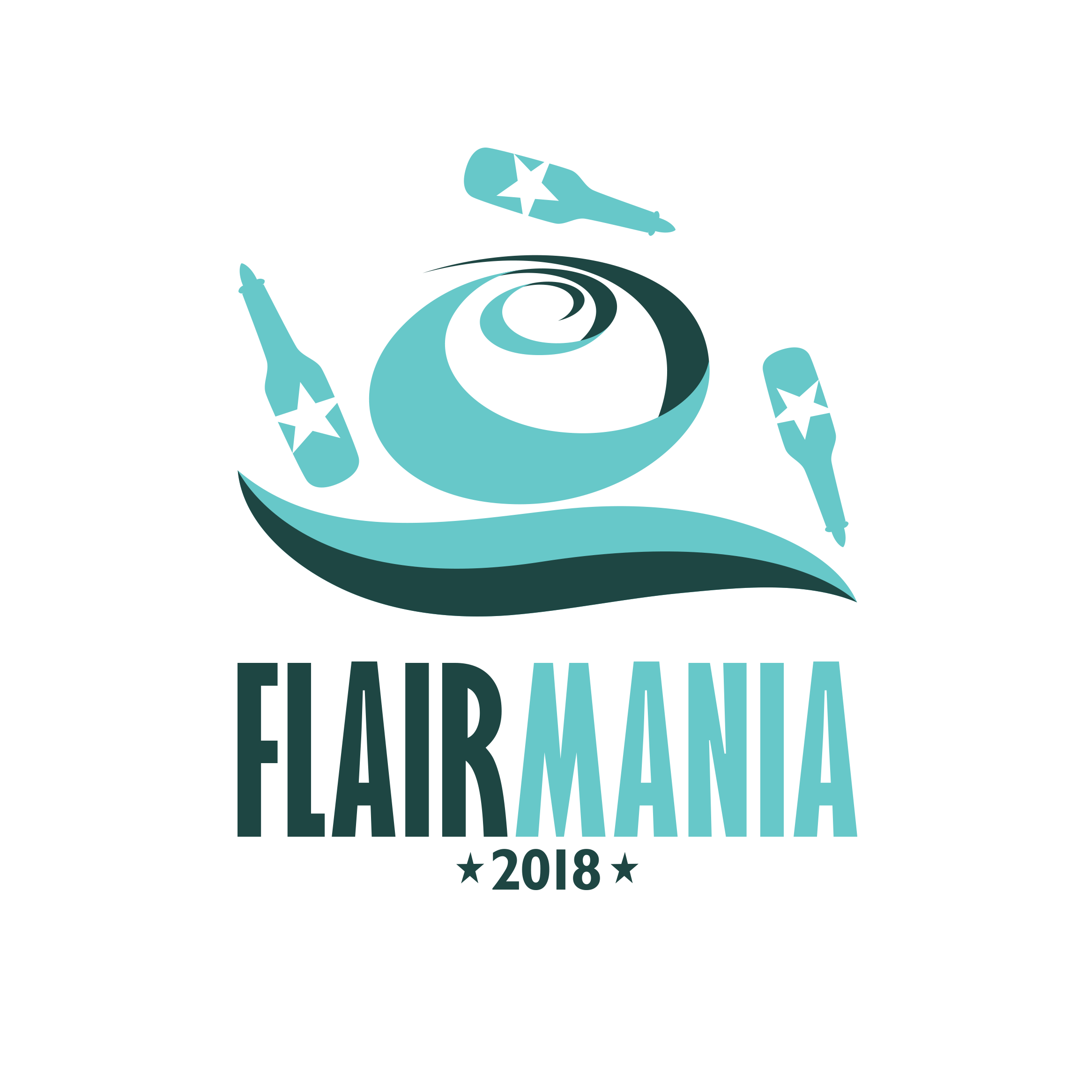 Fm2018 Logo 2 Color On White Circle - Flair Mania Bartending Academy (2362x2362), Png Download