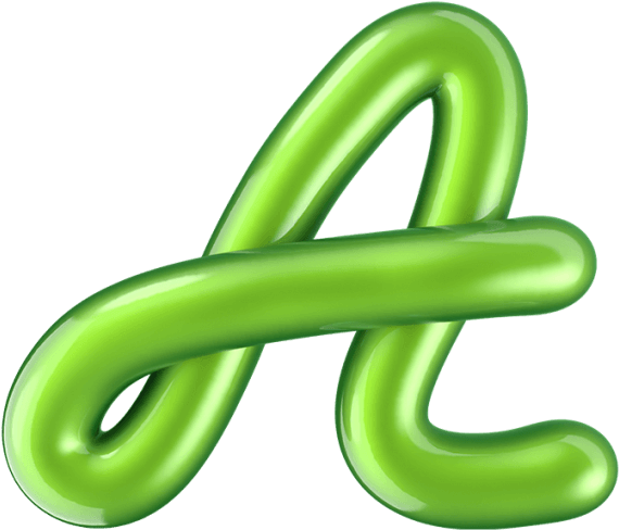 Glossy Green Font - Sign (595x595), Png Download