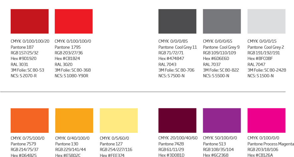 Visitdenmarks Farvepalet - Cmyk 0 65 100 0 (1024x576), Png Download