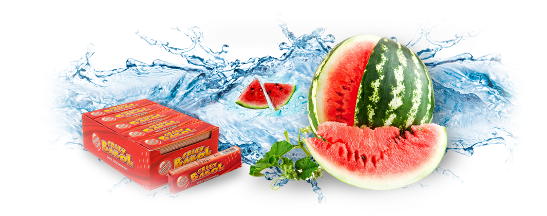 Crazy Babol Watermelon 2 - Watermelon (1200x580), Png Download