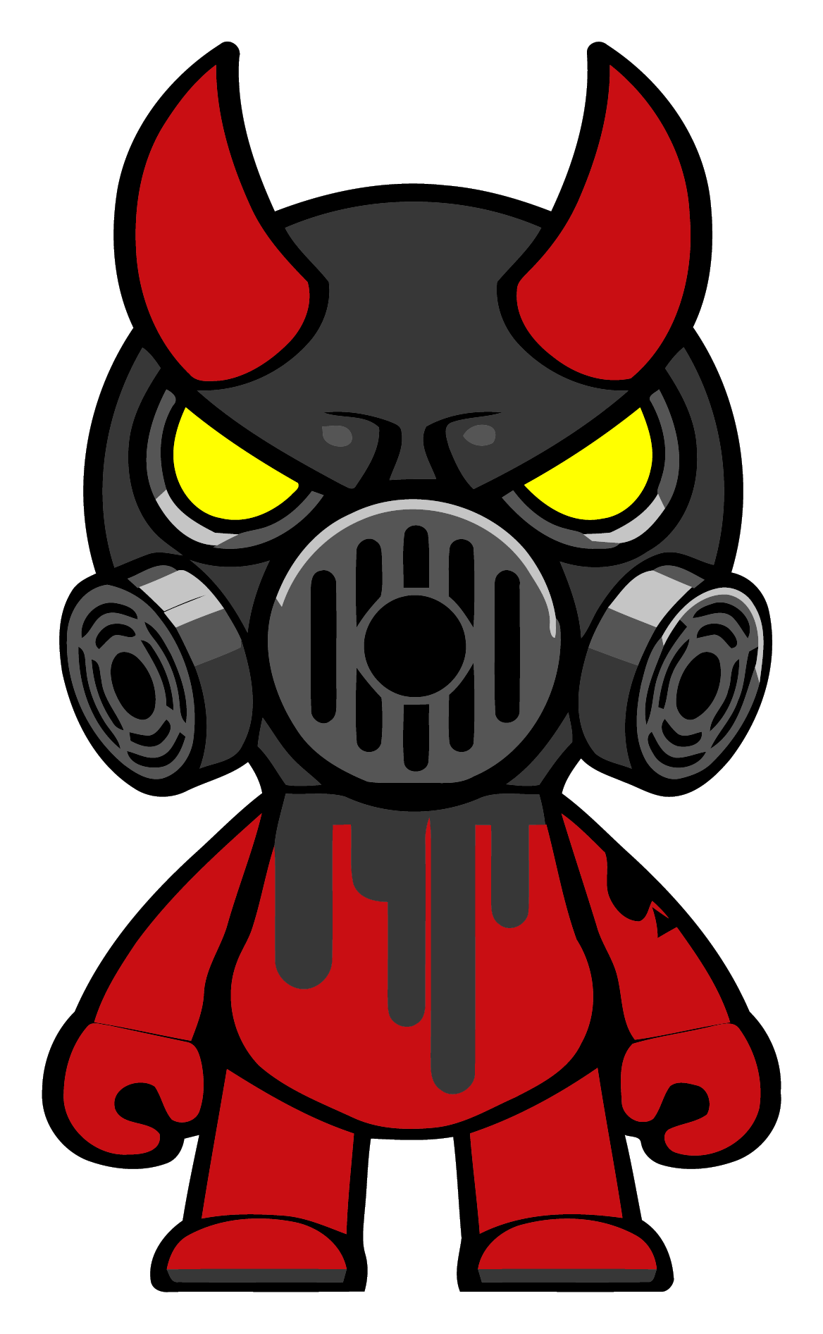 Gas Mask Oni Black Mask Clipart Png - Gas Mask Cartoon Png (1168x1893), Png Download