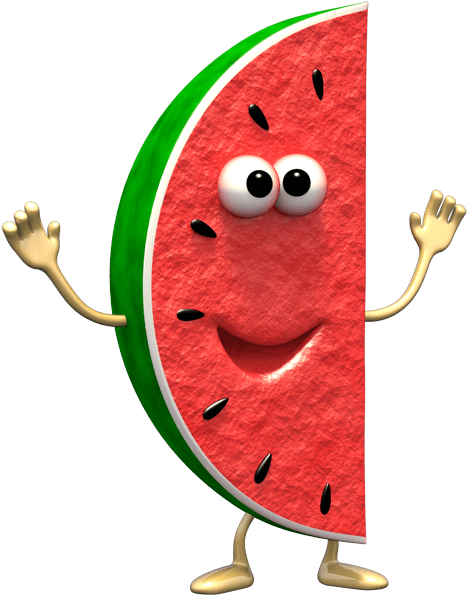 Stickers For Kids - Animadas Frutas En 3d (600x600), Png Download