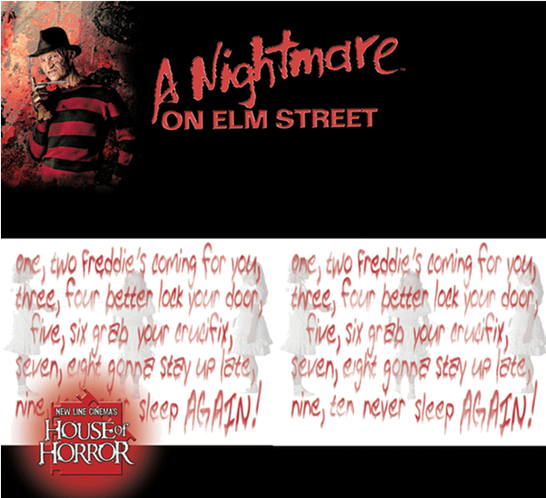 Freddy Krueger Rhyme Border - Nightmare On Elm Street (600x951), Png Download