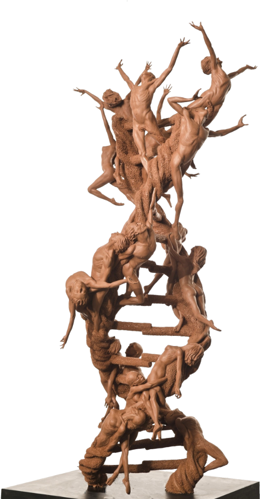 His Sculpture “the Double Helix Xx-xy” Imagines An - Dna Human Sculpture (650x981), Png Download