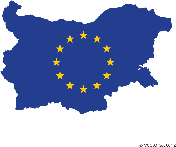 Eu Flag Vector Map Of Bulgaria - Bulgaria Map Vector (700x700), Png Download