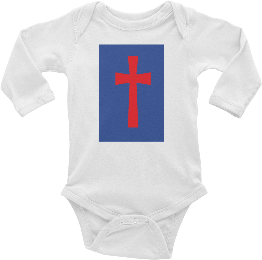 Infant Long Sleeve One-piece - Cross (1000x1000), Png Download