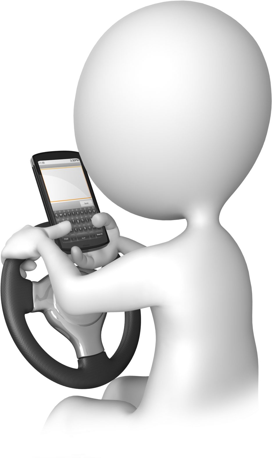 3d Human, 3d Icons, Little People, Stick Figures, White - Stick Figure Texting While Driving (1184x1600), Png Download