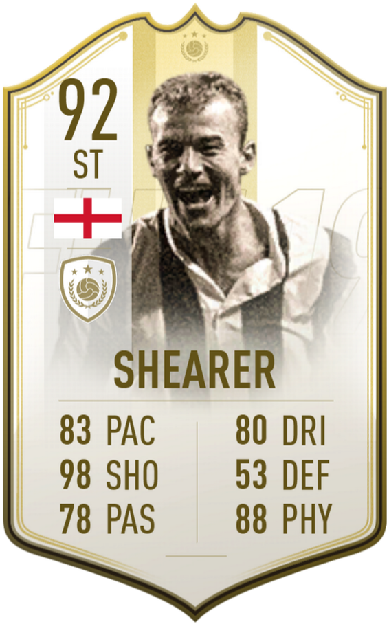 Alan Shearer's Prime Icon Moments Card On Fut 19 - Gary Lineker Fifa Card (615x928), Png Download
