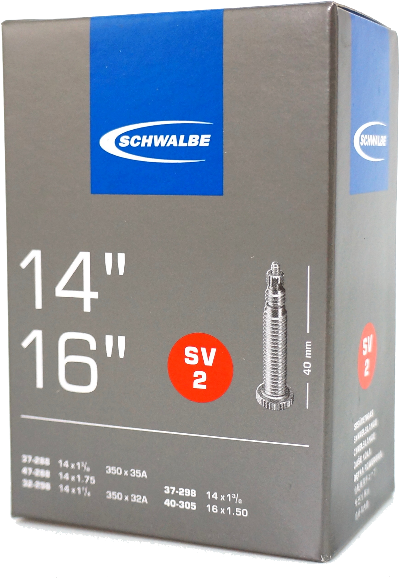 1 Pack To 4 Pcack Schwalbe Sv2 Presta Valve Inner Tube - Box (2048x2048), Png Download