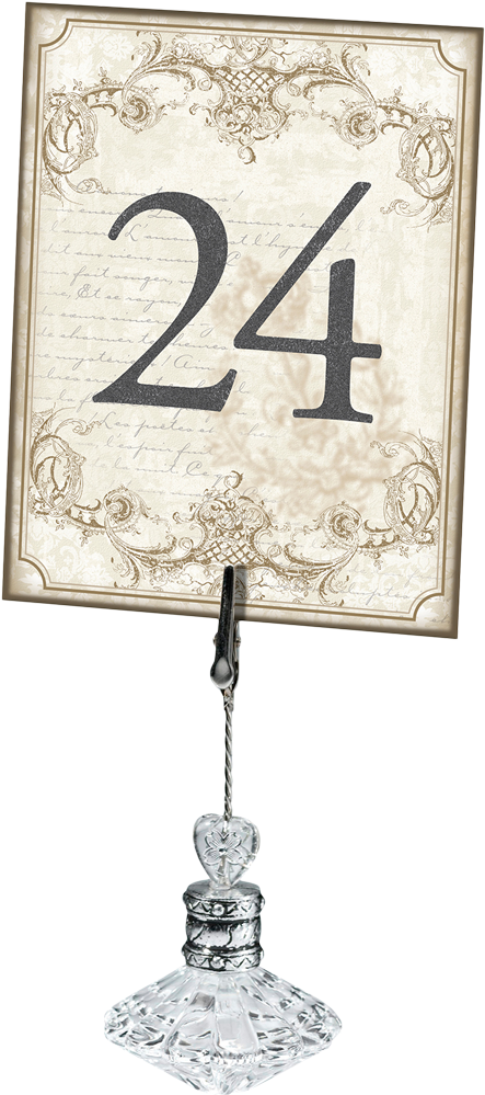 Vintage Gold Table Numbers 1-24 - Numbers (1024x1024), Png Download