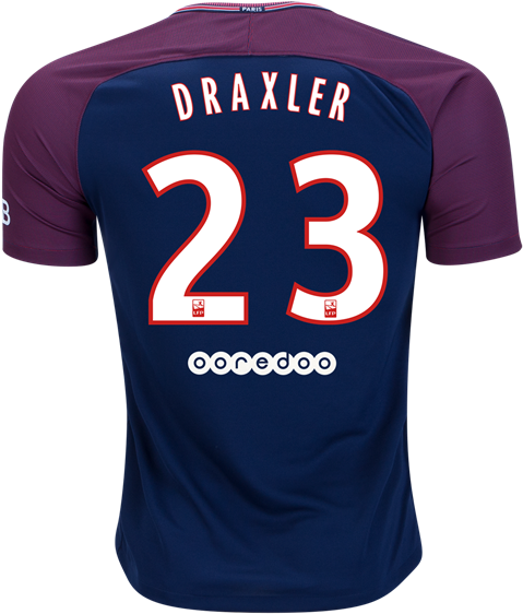 Paris Saint-germain 17/18 Home Jersey Draxler - Sports Jersey (600x600), Png Download