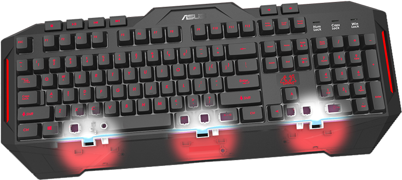 An Integrated Drain Hole Prevents Liquids Trapped Inside - Asus Cerberus Mkii Gaming Keyboard (950x426), Png Download