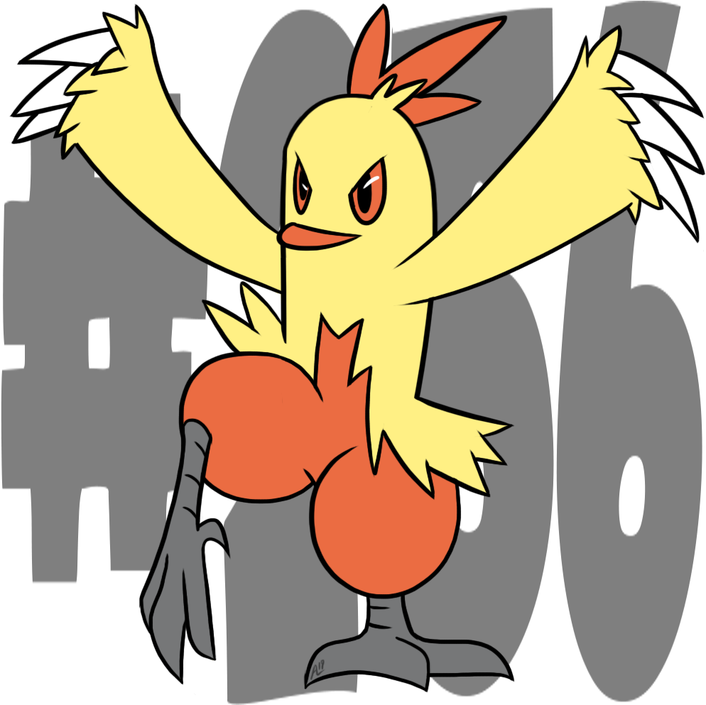 Combusken Pokemon Pokemonaday Crantime - Cartoon (1000x1000), Png Download