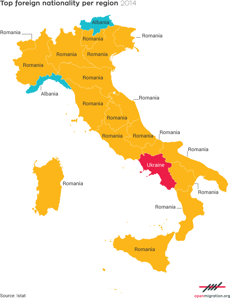 Uk Top Nationality Map - Map Of Italy (830x1047), Png Download