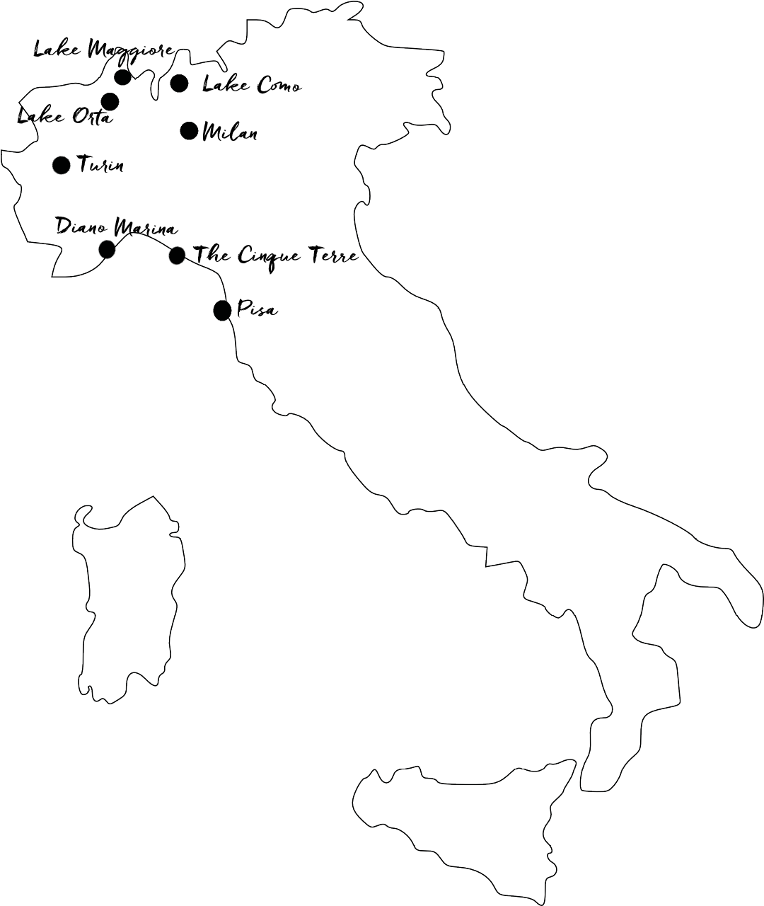 Italy Map For Blog - Line Art (1162x1409), Png Download