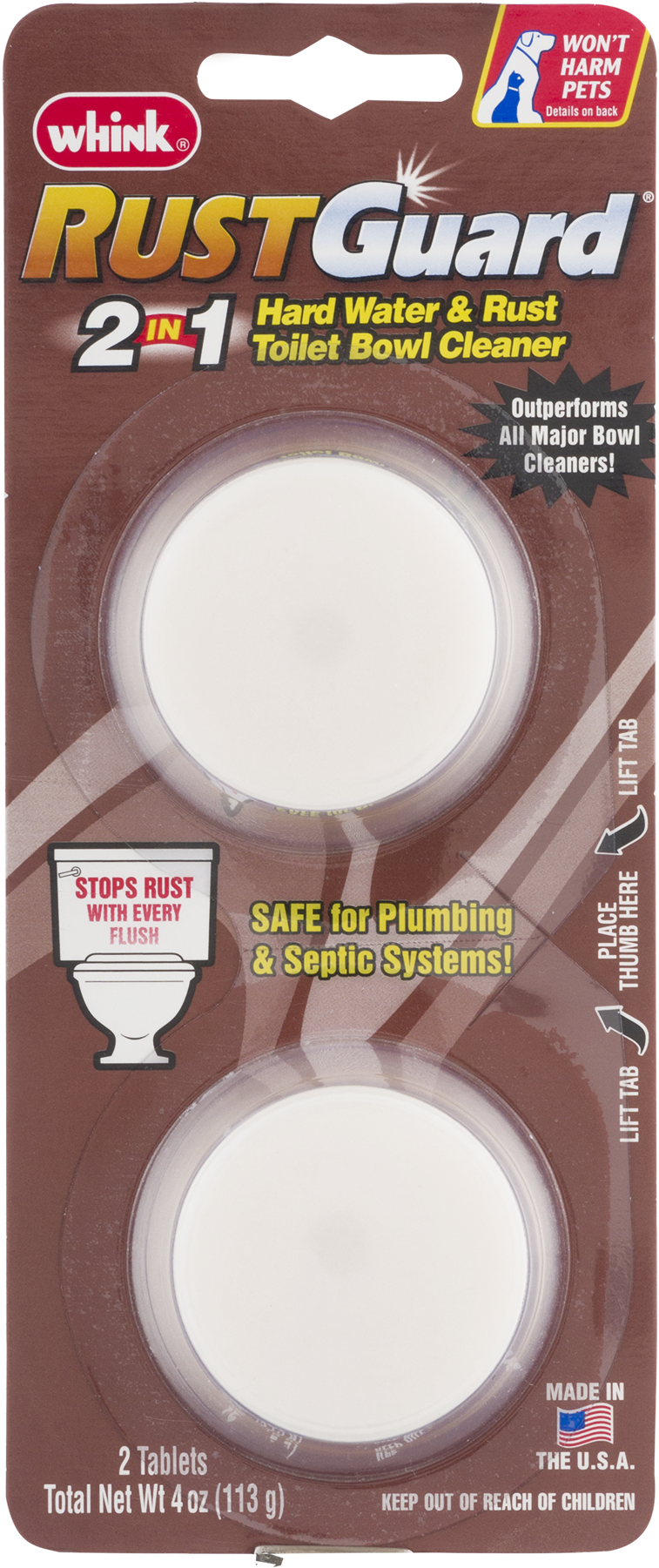 Whink Rust Guard 2 In 1 Hard Water & Rust Toilet Bowl - Whink Rust Guard Bowl Cleaner (1800x1800), Png Download