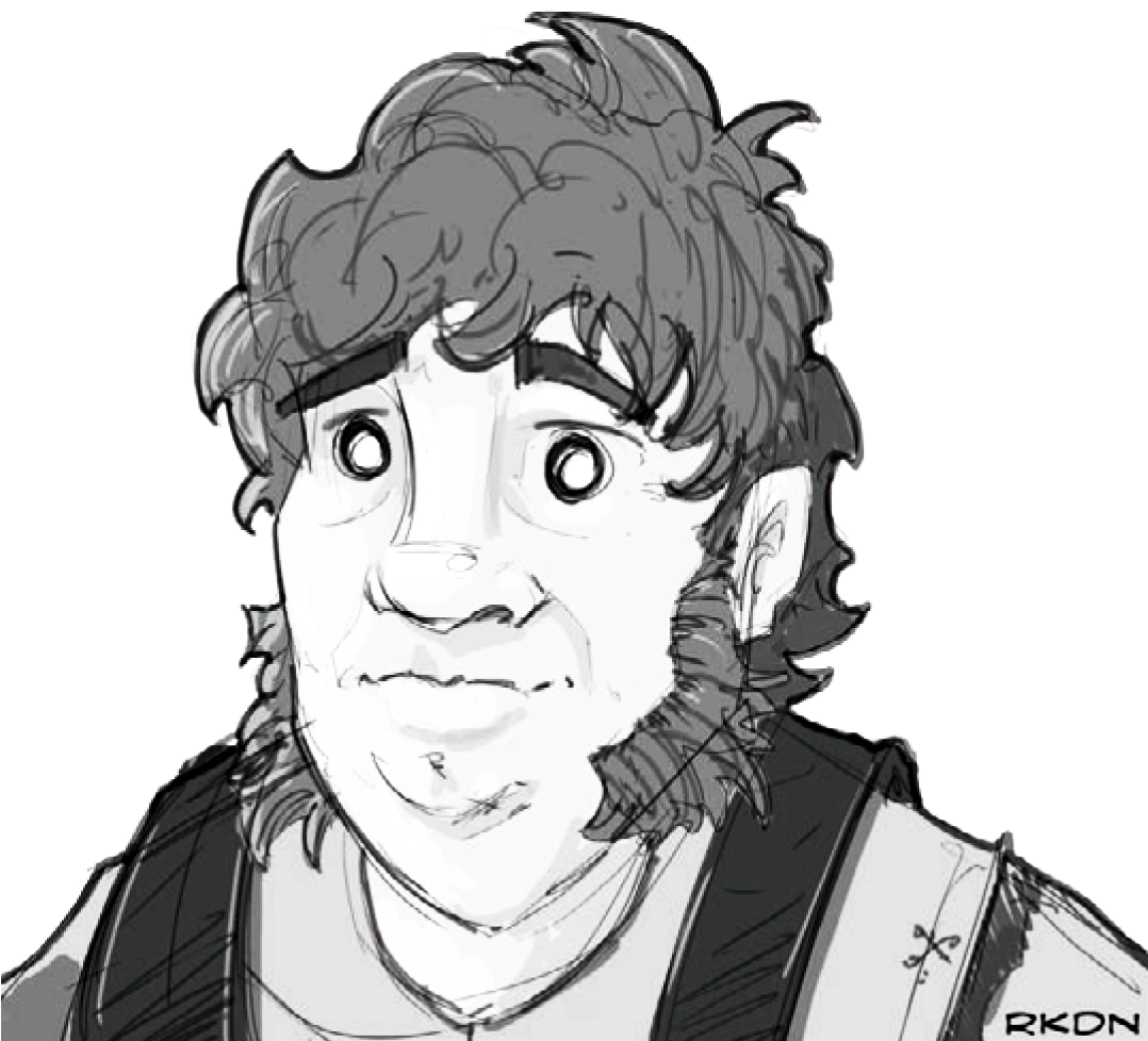 Hogan Has Shaggy, Unkempt Brown Hair Growing Down Into - Cartoon (1077x1074), Png Download