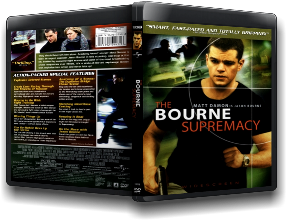 Thebournesupremacy2004 - Bourne Supremacy 2004 Dvd Cover (1023x768), Png Download