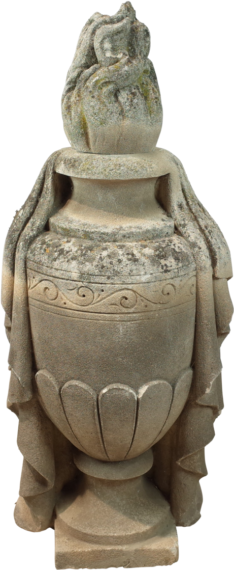 Carved Stone Cloaked Urn - Bronze Sculpture (1024x1194), Png Download
