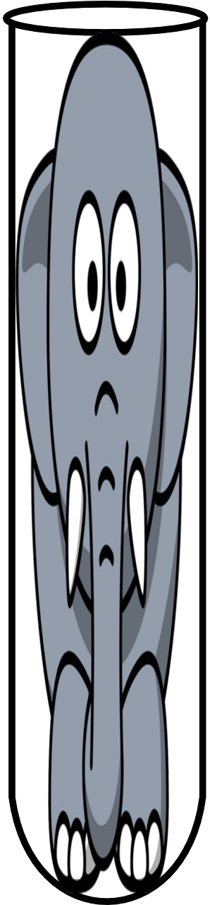 An Elephant In A Test Tube - Cartoon (640x1280), Png Download