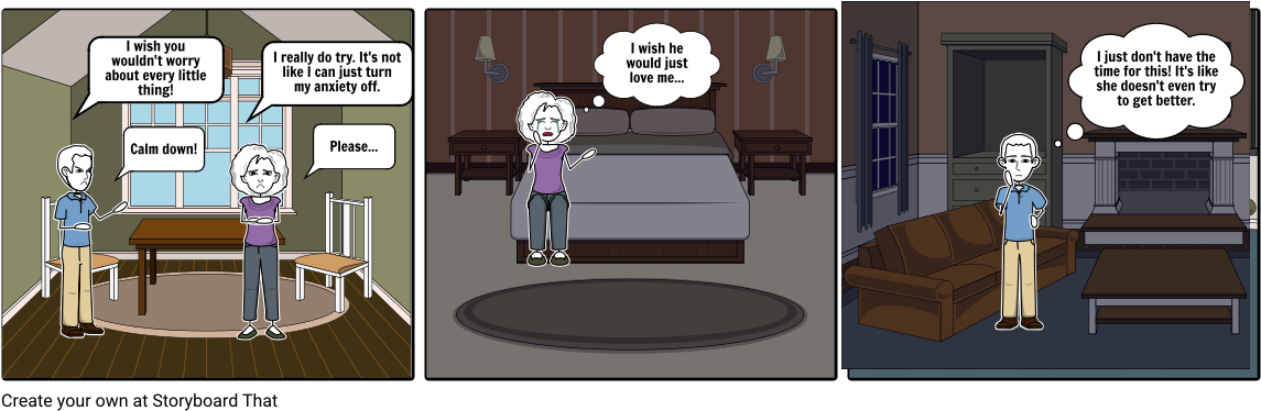 Anxiety - Cartoon (1164x385), Png Download