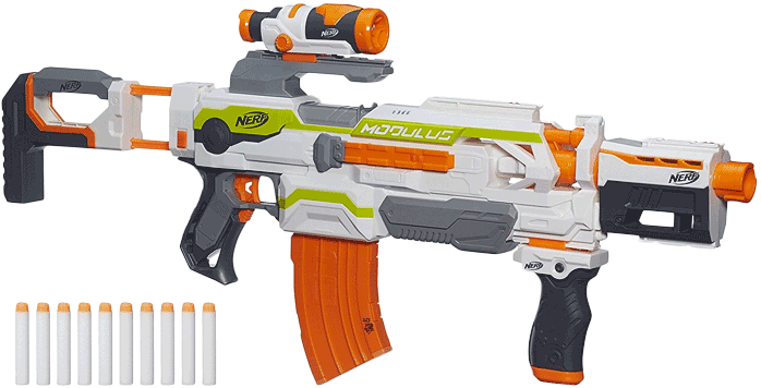 Nerf N Strike Modulus Ecs 10 Blaster Main - Modulus Nerf Gun (700x752), Png Download