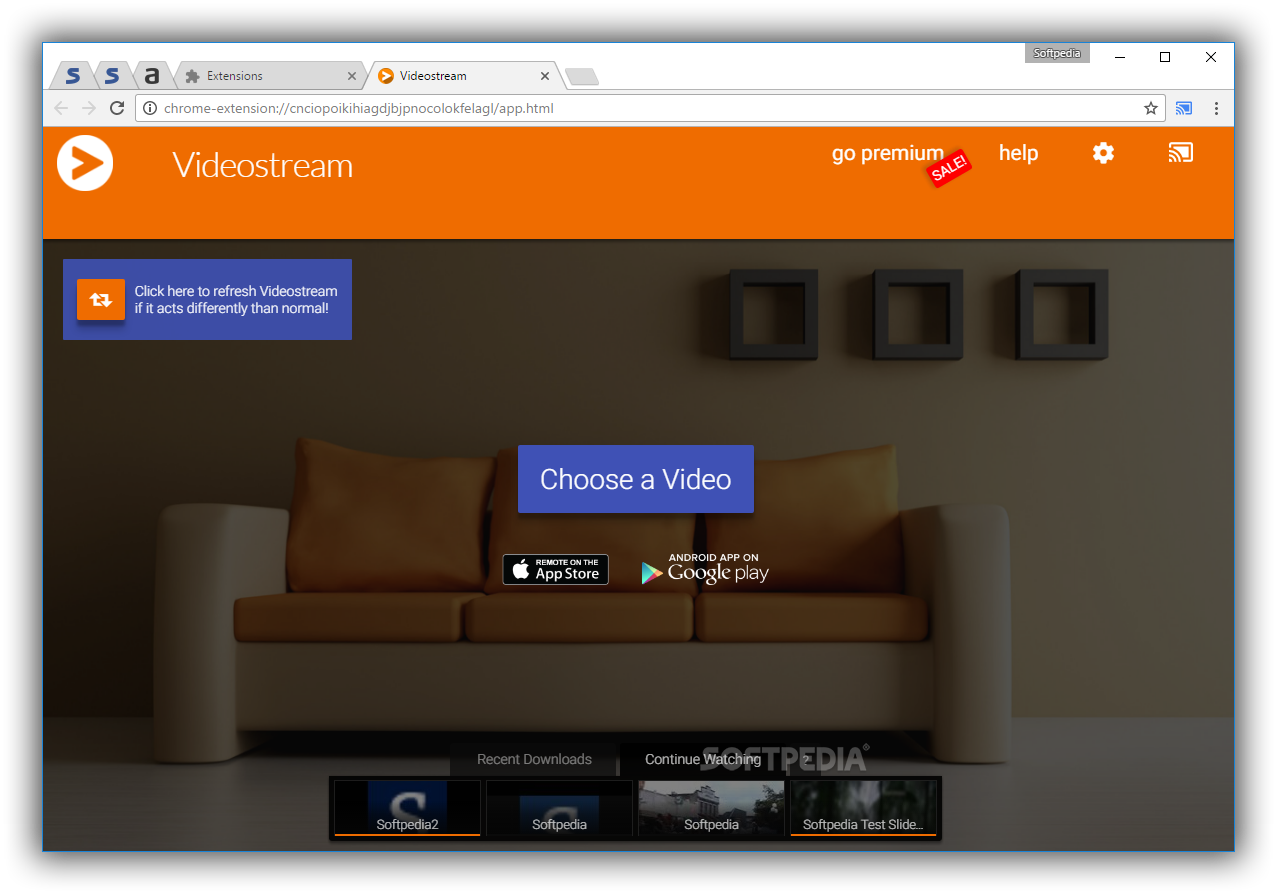 Videostream For Google Chromecast - Studio Couch (1277x894), Png Download