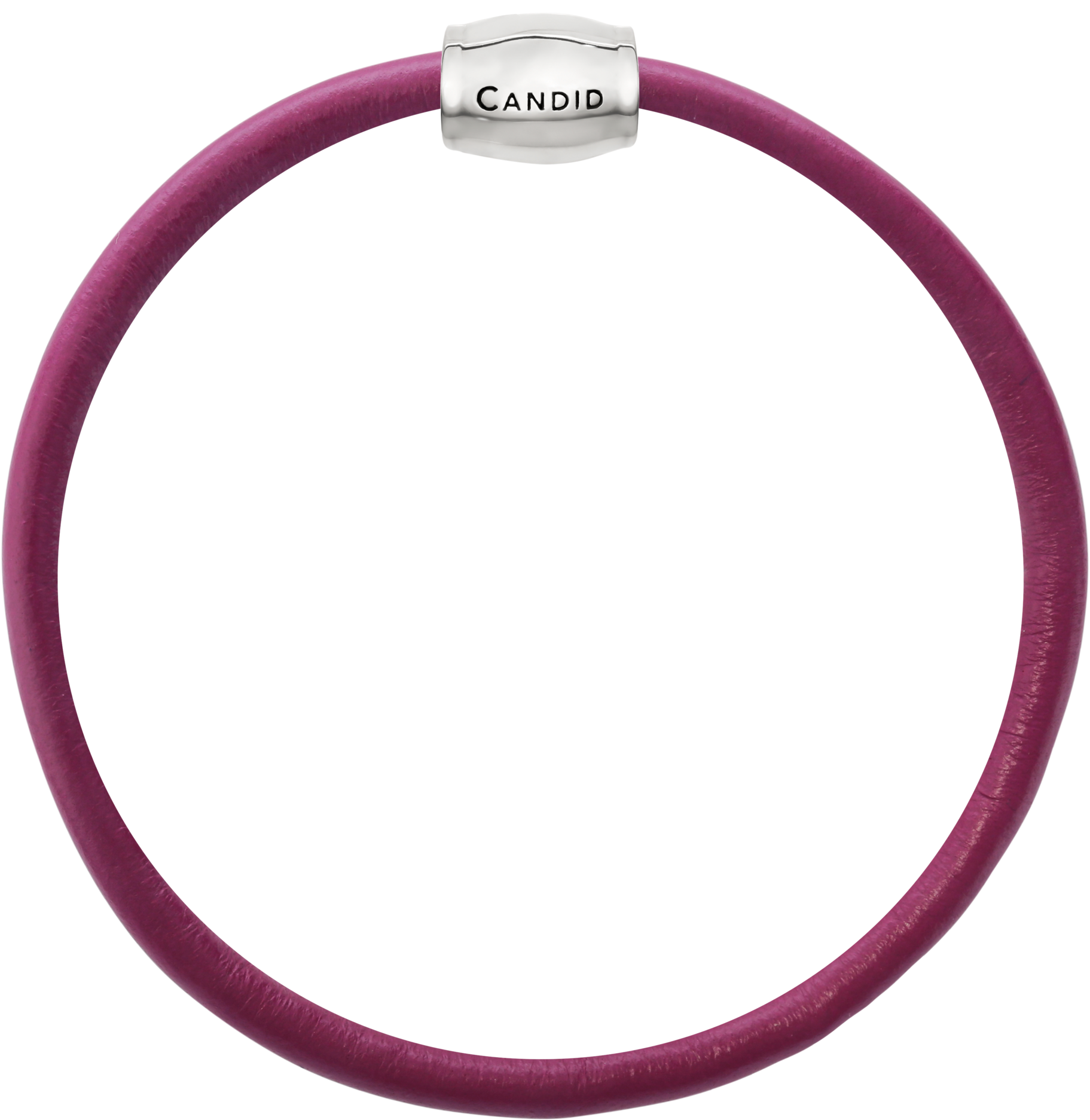 Single Strand Raspberry Nappa Leather Bracelet - Circle (2048x2048), Png Download